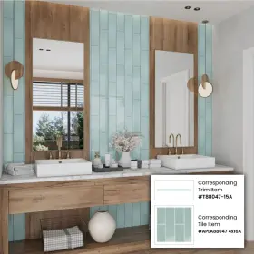 Apollo Tile 840175524532 4 Inch X 16 Colorway Glossy Blizzard Blue Glass