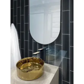 Apollo Tile 840175524563 12 Pack 4-in X 16-in Black Rectangular Subway Apollo Tile 840175524563 12 Pack 4-in X 16-in Black Rectangular Subway