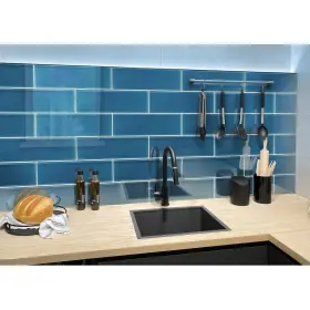 Apollo Tile 840175524617 4 Inch X 16 Colorway Glossy Cerulean Blue Glass