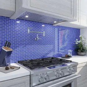 Apollo Tile 840175524662 12 Inch X Colorway Glossy Cobalt Blue Glass 4.92 Sq Ft/case