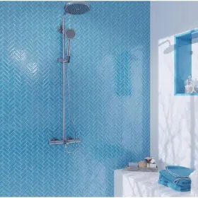 Apollo Tile 840175524891 5 Pack 11-in X 12.6-in Sea Blue Herringbone