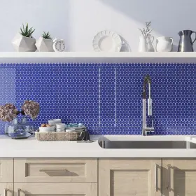 Apollo Tile 840175524907 5 Pack 12-in X Royal Blue Penny Round