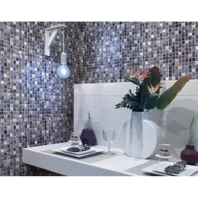 Apollo Tile 840175525263 12 Inch X Elaina Glossy Textured Blue Glass