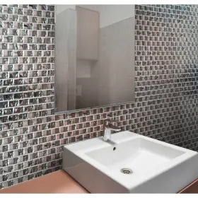 Apollo Tile 840175525287 12 Inch X Elaina Glossy Silver Glass 4.83