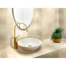 Apollo Tile 840175525690 Beige And White 4- Inch X 12- Honed Marble
