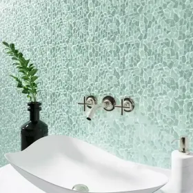 Apollo Tile 840175527083 11 Inch X Bijou Glossy Matte Tiffany Blue Glass