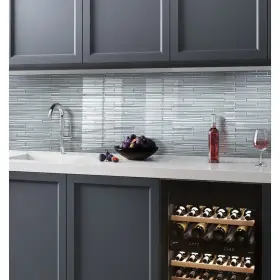 Apollo Tile 840175527380 5 Pack Blue Gray 11.8-in X 12.2-in Linear Grey
