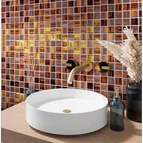 Apollo Tile 840175528301 11 Inch X Nirvana Glossy Matte Bronze Glass Brown