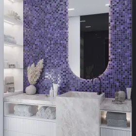 Apollo Tile 840175528325 11 Inch X Nirvana Glossy Matte Purple Glass