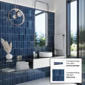 Apollo Tile 840175530137 Dark Blue 2.58- Inch X 8- Polished Ceramic