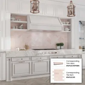 Apollo Tile 840175530243 1 Inch X 8 Chateau Glossy Light Pink Ceramic