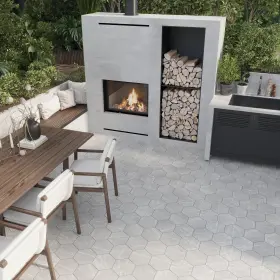 Apollo Tile 840175530564 25 Pack 8.1-in W X 9.25-in L Bardiglio Hexagonal Grey