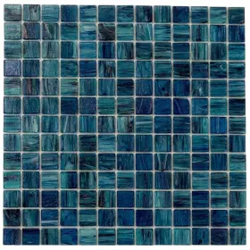 Apollo Tile 840175584024 Celestial 12 Inch X Glossy Sea Blue Glass Mosaic Wall
