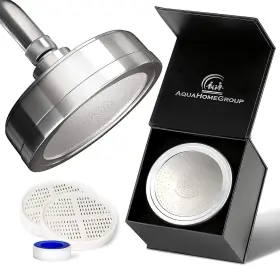 Aquahomegroup 850081997313 - Filtered Shower Head Chrome And 2 Vitamin C E A Filter
