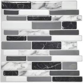 Art3d 445043333372 12x12 Grey Marble Vinyl Peel And Stick Wall Tile 10-pack