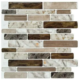 Art3d 712809593606 12 Inch X12 Vinyl Peel And Stick Backsplash Tile Marble White/brown X