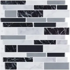 Art3d 728370567694 11.6 Inch Vinyl Peel And Stick Backsplash Tile Grey Mixed 11.8