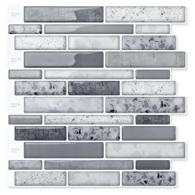 Art3d 728370569407 Peel And Stick Brick Kitchen Backsplash Self-adhesive Grey