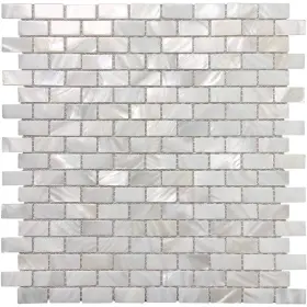 Art3d 728370571394 12 Inch X12 Mother Of Cultured Pearl Tile White Opal Subway Pack 10