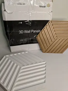 A10eb343 Art3d 33-pieces 12 Inch X 3d Line Cube Wall Panel 32 Sq.ft/case Walnut