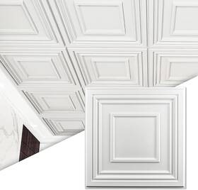 Art3d A10vc901p12wt Drop Ceiling Tiles 24x24 Inch 12pack 48 Sq.ft Glue Up Pvc Ti