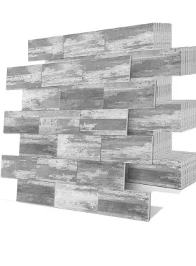 A16514p5 Art3d Peel And Stick Backsplashes Wall Tile Gray Wood Grain 10-pack