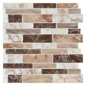 A17072p10 Art3d Peel And Stick Brick Kitchen 12 Inch X12 10 Sheets Brown Marble