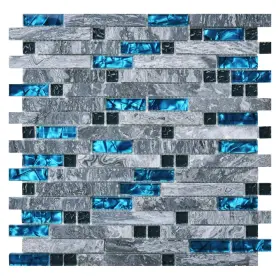 A23631 Art3d Grout Decorative Tile Blue/gray Glass For Kitchen Backsplash Or Bath A23631 Art3d Grout Decorative Tile Blue/gray Glass For Kitchen Backsplash Or Bath