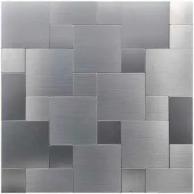 Art3dwallpanels 728370564624 Square Silver 12 Inch X Metal Peel And Stick Backsplash 9.7 Sq. Ft. / Pack