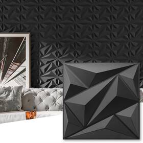 Art3dwallpanels A10wp211bk50 50 Pack 3d Wall Panel Diamond For Interior D Cor Pvc Flower Textured Wa