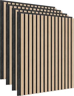 Artika 1806372 Sonolok Sound-absorbing Panel Kit Oak And Black 15.5 Sq Ft 4 Panels