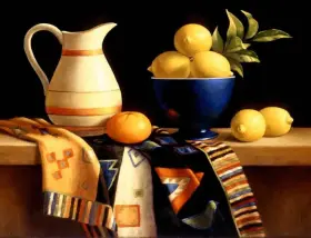 Fpa006atcs Artwork On Tile Lemons Accent And Decor Frances Poole Fruit Art Fpa006at