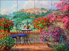 Artwork On Tile Msa305cs Tuscan Winery Backsplash Mikki Senkarik Ceramic Landscape Mural Msa305