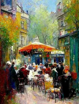 Ob-haa1707atcs Artwork On Tile Paris Cafe Accent And Decor Mikki Senkarik Landscape Art Ob-haa1707at