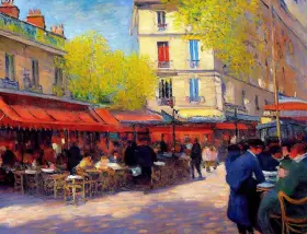 Ob-haa1711atcs Artwork On Tile Paris Cafe Accent And Decor Mikki Senkarik Landscape Art Ob-haa1711at