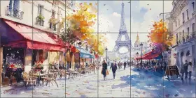 Ob-laz1008-8cs Artwork On Tile Paris Backsplash Lazar Studio Landmark Art Ceramic Mural Ob-laz1008-8