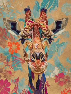 Ob-roz804atcs Artwork On Tile Giraffe Accent And Decor Roozbeh Bahramali Animal Art Ob-roz804at