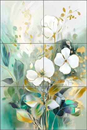Artwork On Tile Ob-rpa161cs Defective One Is Broken From The Top Corner Rest Are In Good Condit G3d