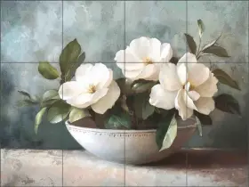 Ob-sh2484cs Artwork On Tile Floral Backsplash Steve Hunziker Art Ceramic Mural Ob-sh2484