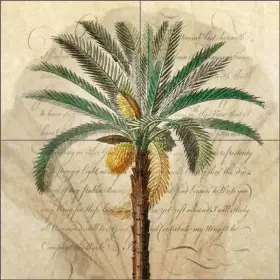 Ob-sh917cs Artwork On Tile Palm Tree Backsplash Steve Hunziker Tropical Art Ceramic Mural Ob-sh917