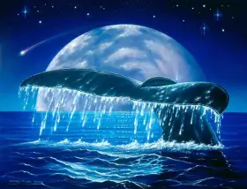 Pov-jwa021atcs Artwork On Tile Whale Accent And Decor Jeff Wilkie Seascape Art Pov-jwa021at
