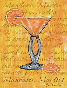 Sm015atcs Artwork On Tile Mandarin Martini Cocktail Accent And Decor Sara Mullen Art Ceramic Sm015at