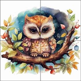 Artwork On Tile Wdw0001-1cs Owl Backsplash Wdw Designs Ceramic Bird Art Mural Wdw0001-1