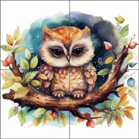 Wdw0001-1cs Artwork On Tile Owl Backsplash Wdw Designs Ceramic Bird Art Mural Wdw0001-1