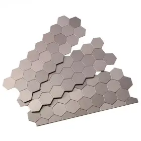 Aspect 313031777750 Honeycomb Matted 12 Inch X 4 Brushed Stainless Metal Decorative Tile Backspla Aspect 313031777750 Honeycomb Matted 12 Inch X 4 Brushed Stainless Metal Decorative Tile Backspla