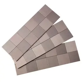 Aspect 313100625661 Square Matted 12 Inch X 4 Brushed Stainless Metal Decorative Tile Backsplash