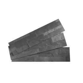 Aspect 764890123019 Charcoal Slate Peel And Stick Stone Backsplash 15 Sq. S