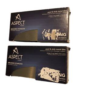 Aspect 764890450504 Tiles Peel And Stick Brushed Stainless Metal 3 Inch X 6 16 Total -read E