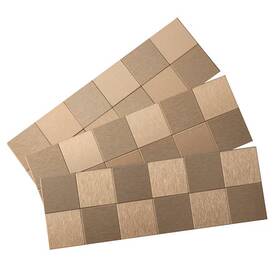Aspect A9451 Metal Backsplash 12x4 Square Brushe Pk 3