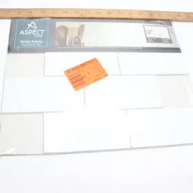 Ac010 Aspect Peel And Stick Tile Collage Subway Carrara Marble Pvc 12.13 X 15.13 Ac010 Aspect Peel And Stick Tile Collage Subway Carrara Marble Pvc 12.13 X 15.13